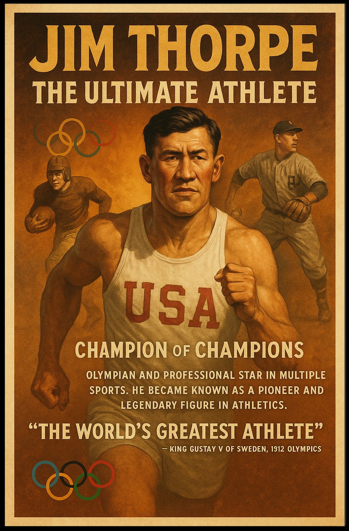 The Ultimate Athlete Tribute Jim Thorpe Poster