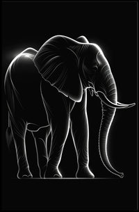 Illuminated Elephant Silhouette Poster