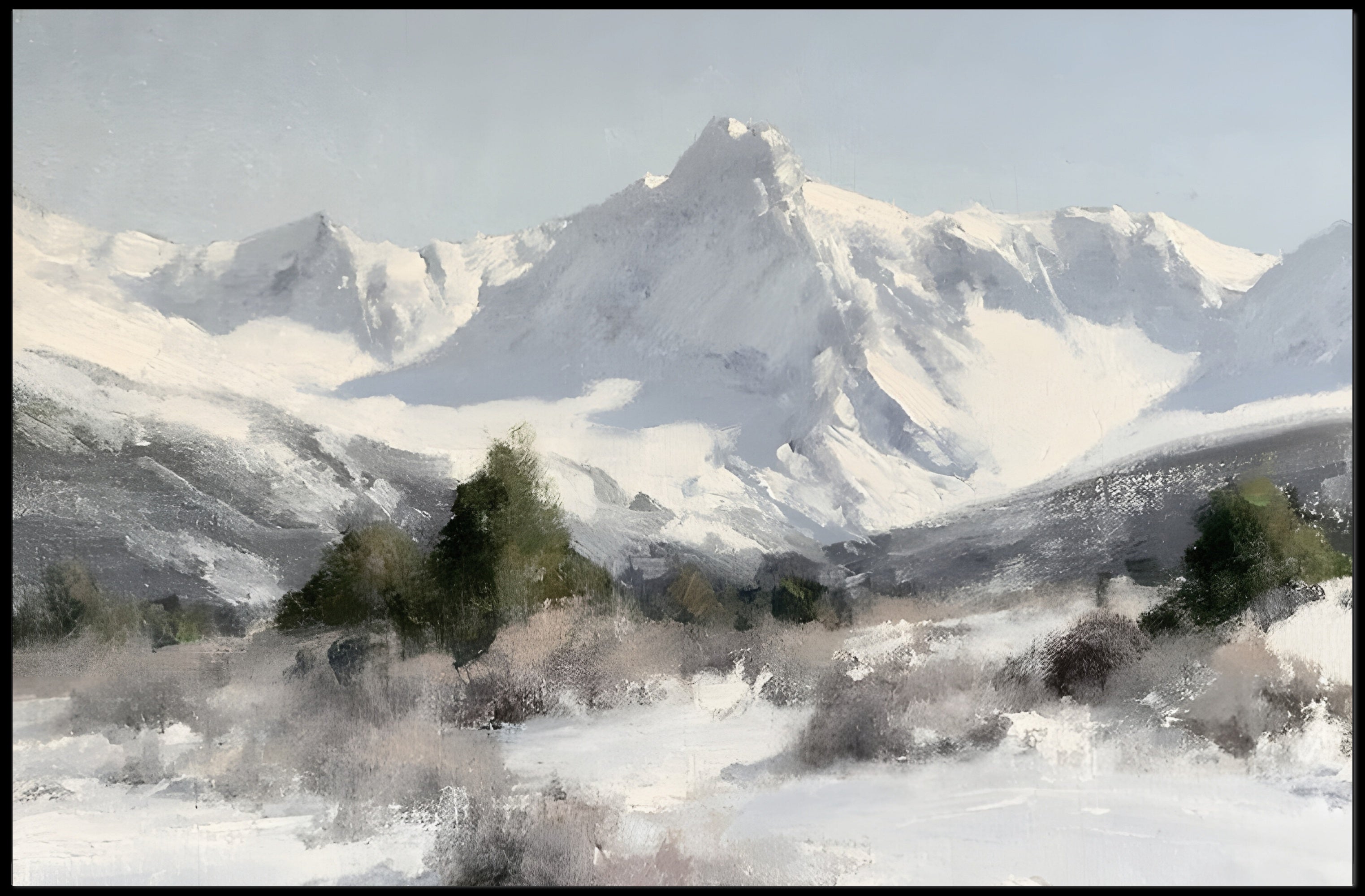 Serene Snowy Peaks Poster