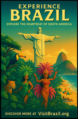 Brazil Culture and Nature Vibrant Dancers Wildlife Poster