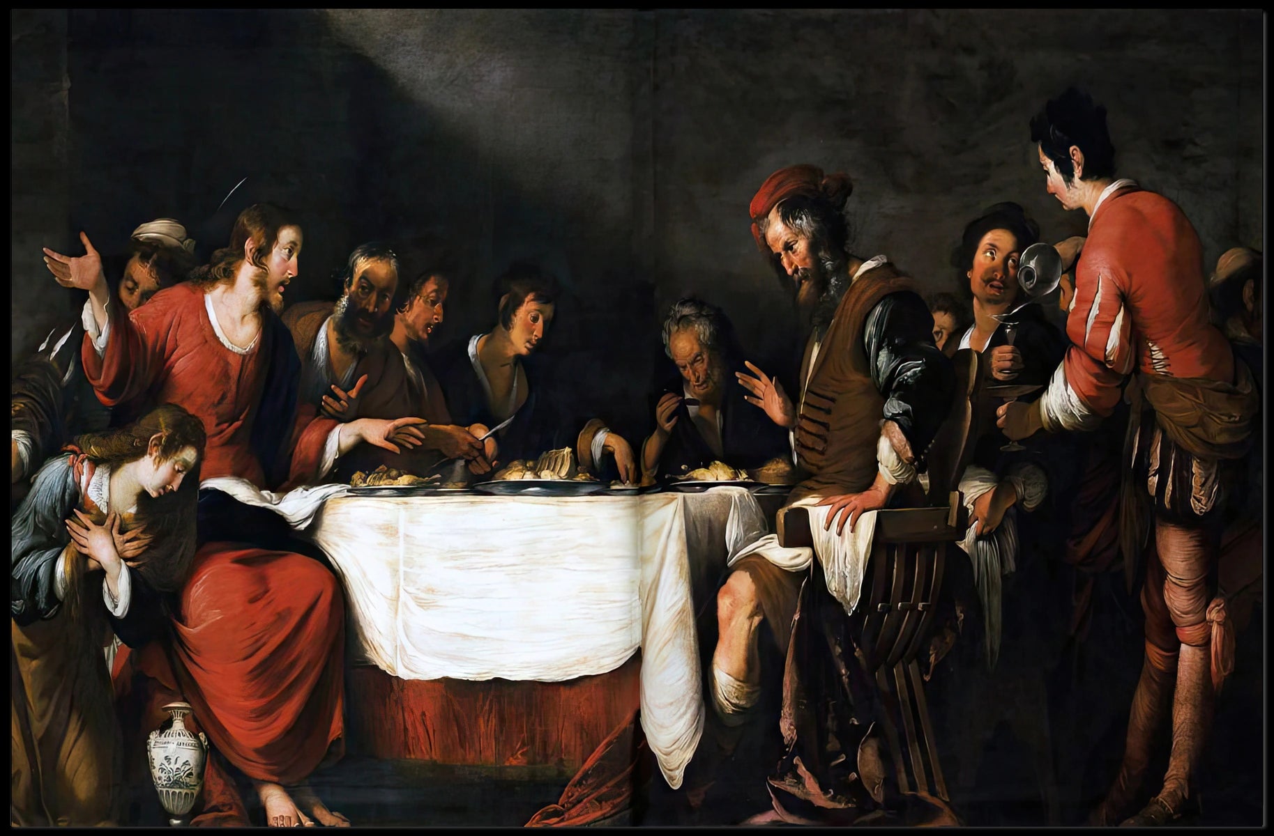 Renaissance Biblical Scene Dramatic Chiaroscuro Artistic Poster