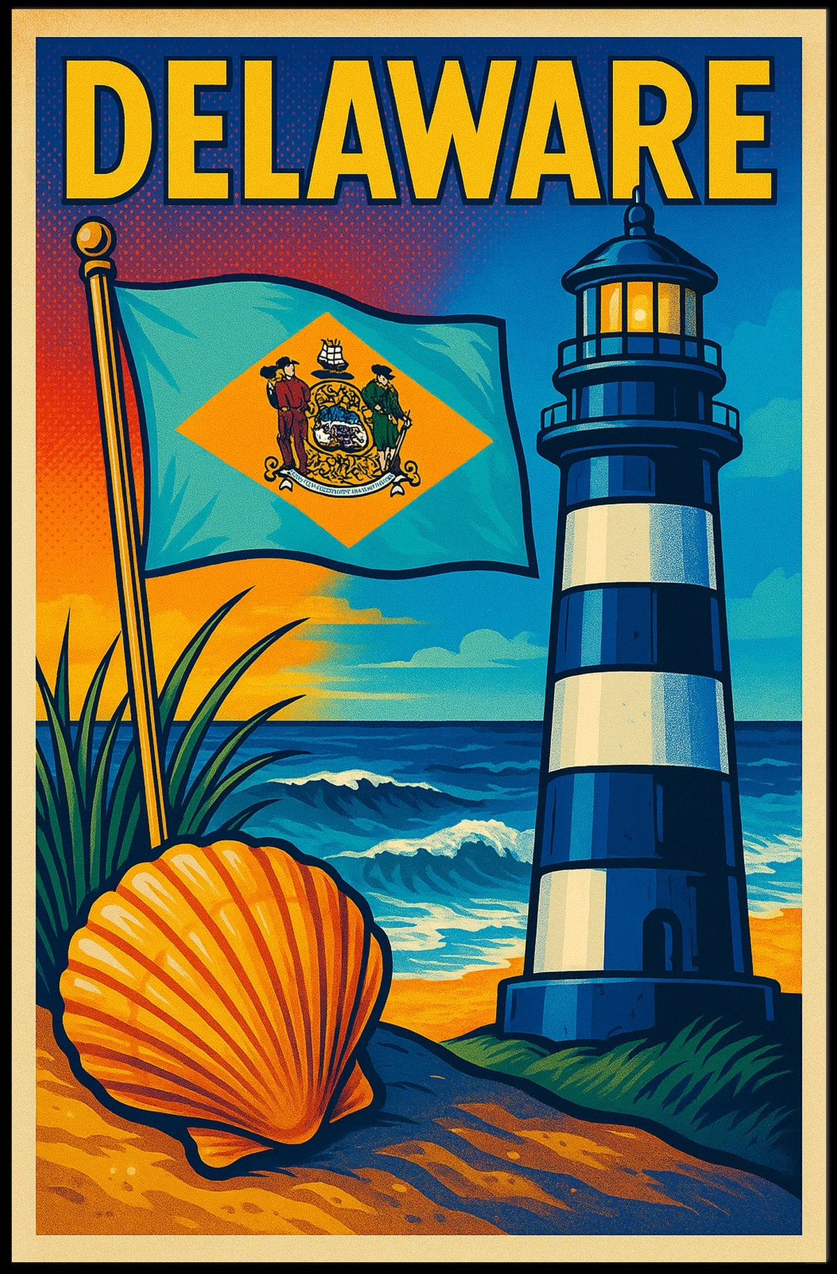 Delaware Coastal Charm Poster