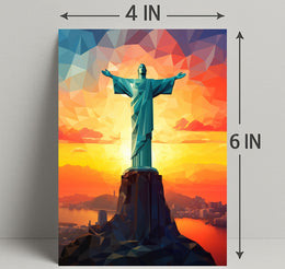 Christ The Redeemer At Sunset Poster