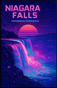 Niagara Falls Vaporwave Retro-futuristic Artistic Poster