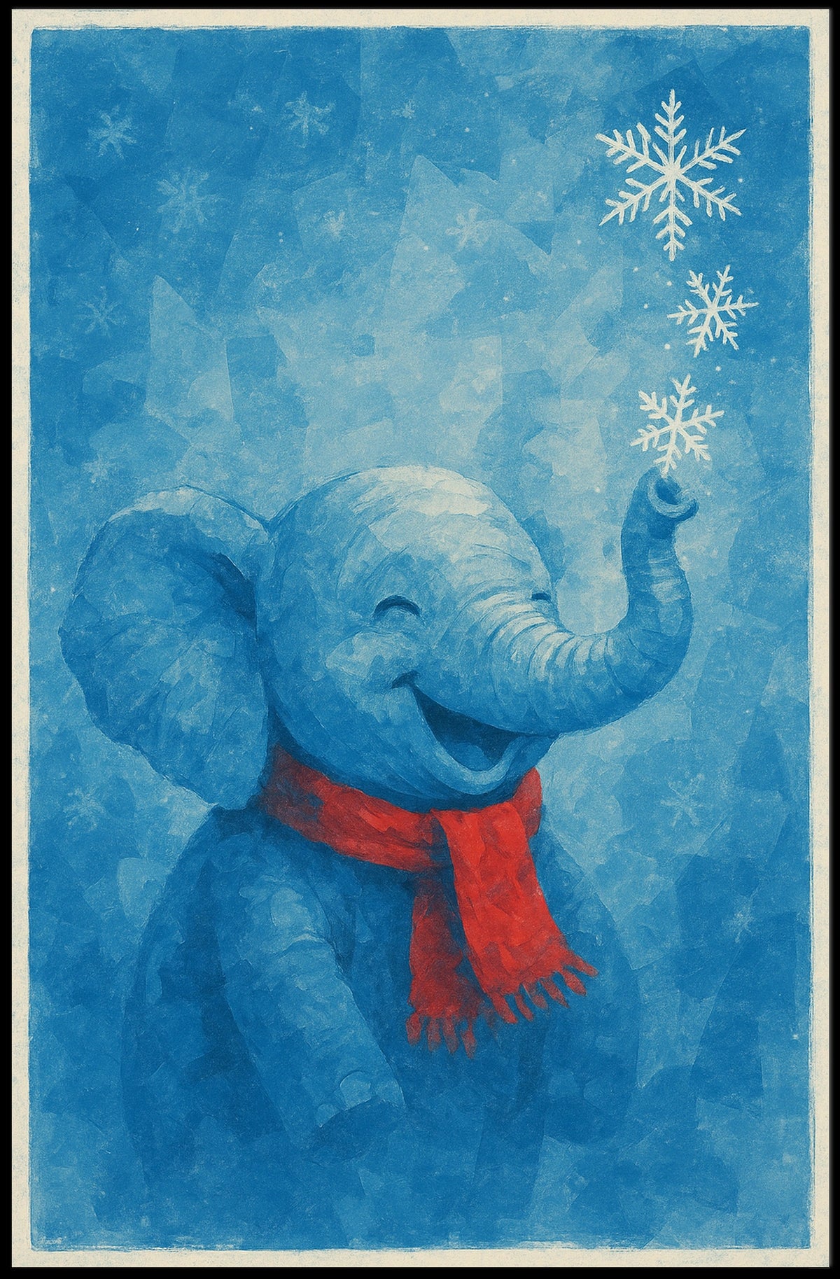 Winter Joy with Elephant Poster