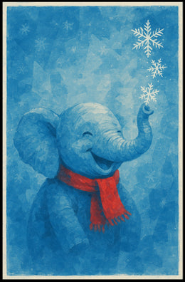 Winter Joy with Elephant Poster