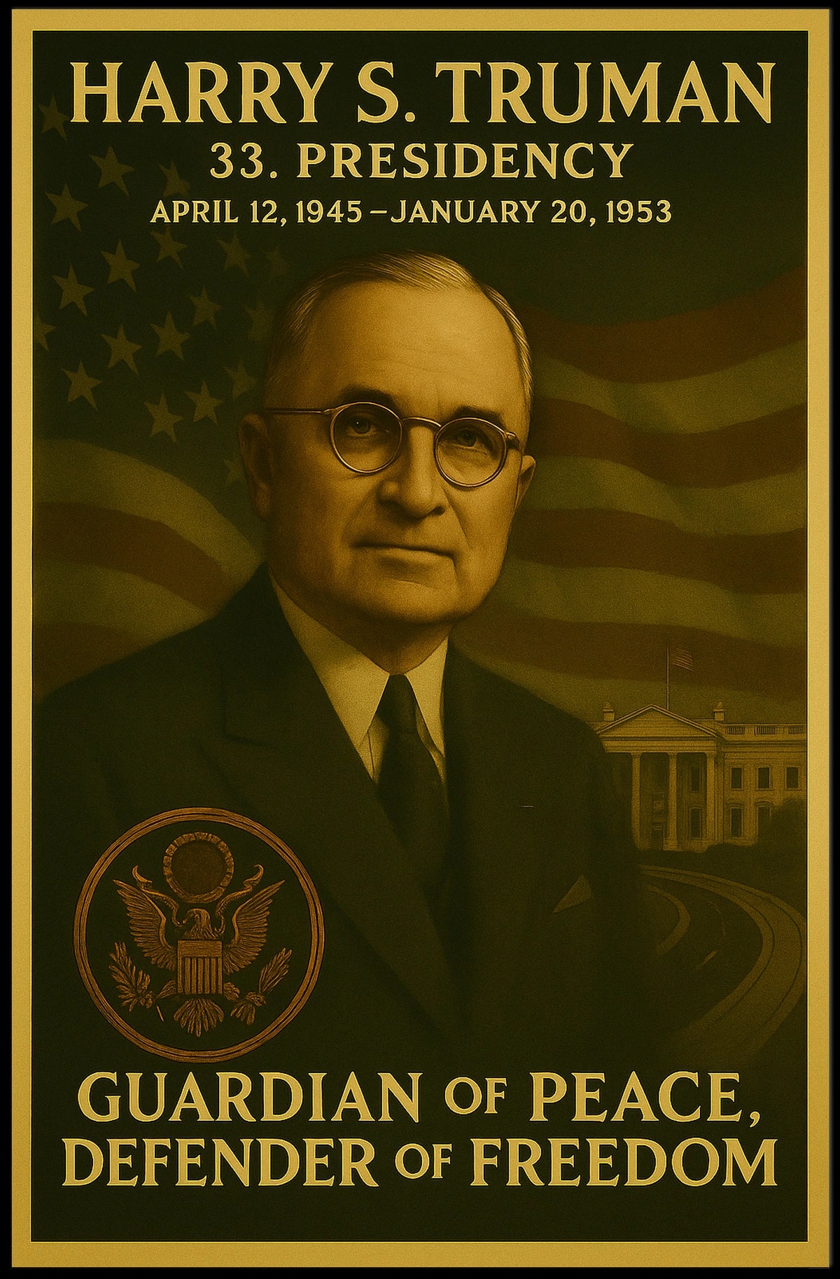 Harry S. Truman Leadership Inspirational Historical or Presidential Poster