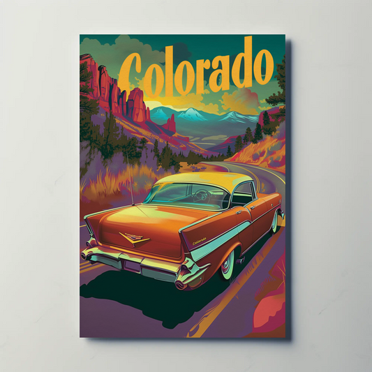Vintage Colorado Road Trip Vintage Poster