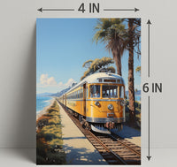 Coastal Train Journey Poster