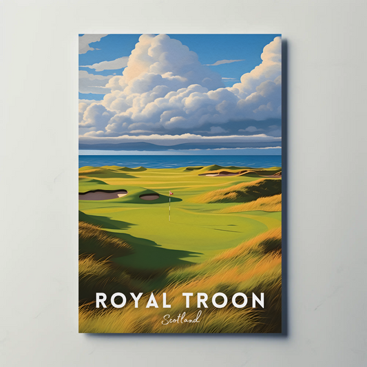 Royal Troon Scotland Coastal Golf Course Travel Poster