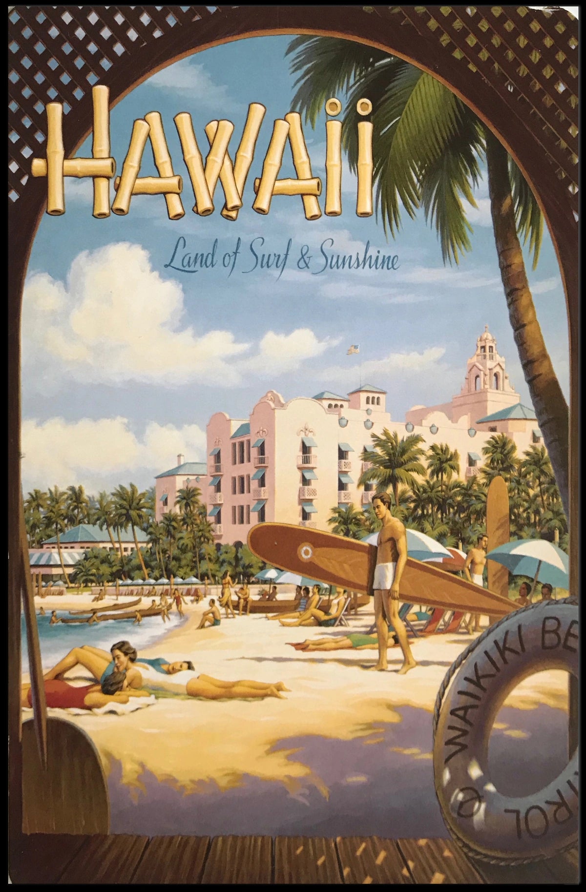 Hawaii Land Of Surf Sunshine Poster