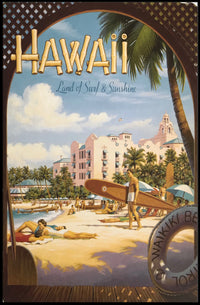 Hawaii Land Of Surf Sunshine Poster