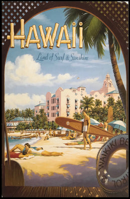 Hawaii Land Of Surf Sunshine Poster