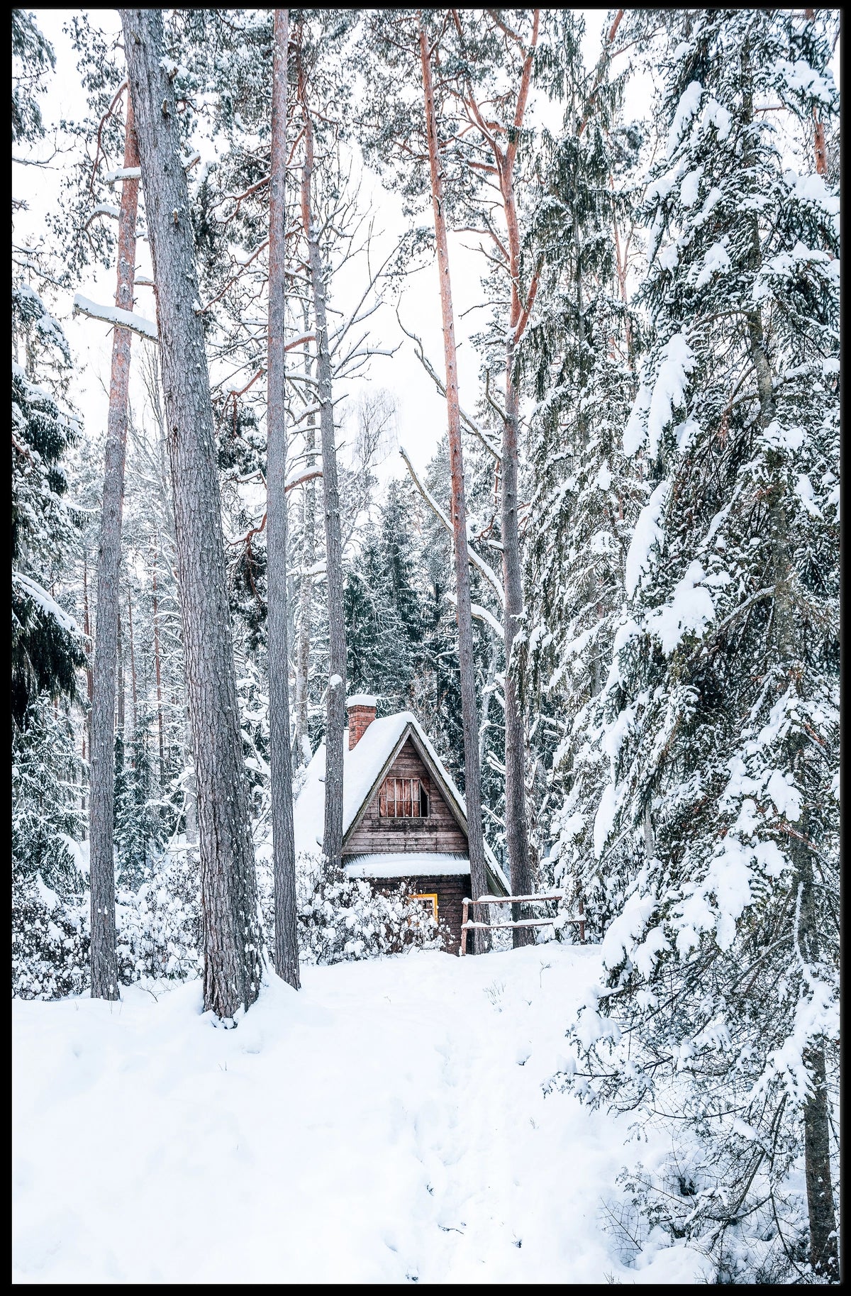 Winter Cabin In The Woods Poster