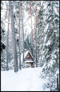 Winter Cabin In The Woods Poster