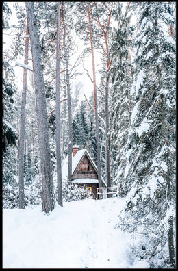 Winter Cabin In The Woods Poster
