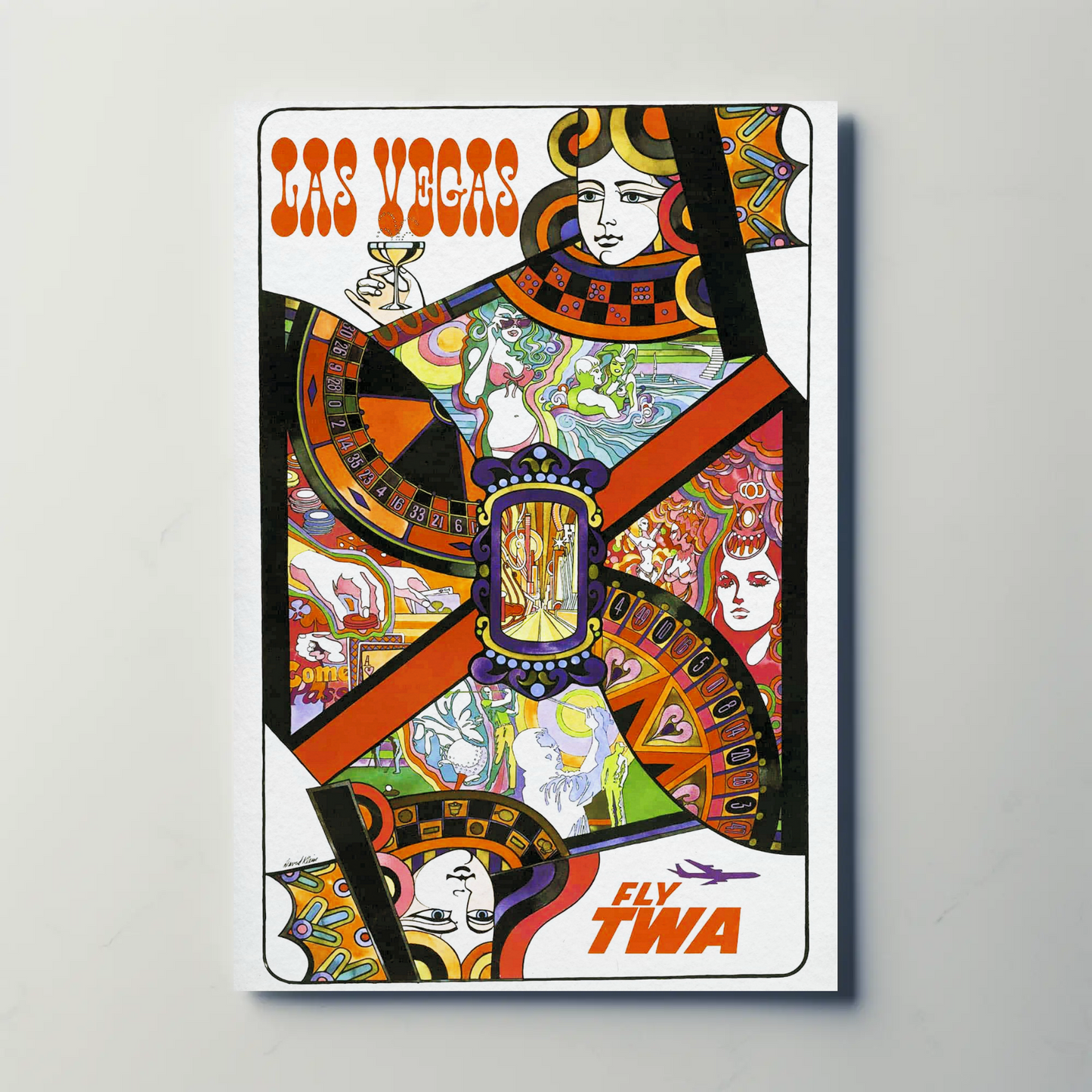 Fly TWA to Las Vegas Vintage Poster by David Klein