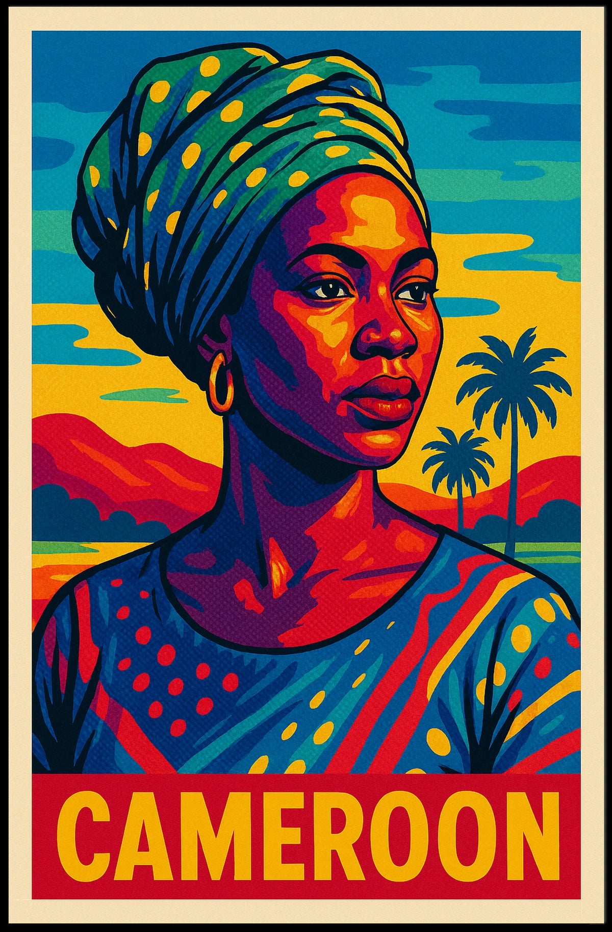 Cameroon Portrait Poster