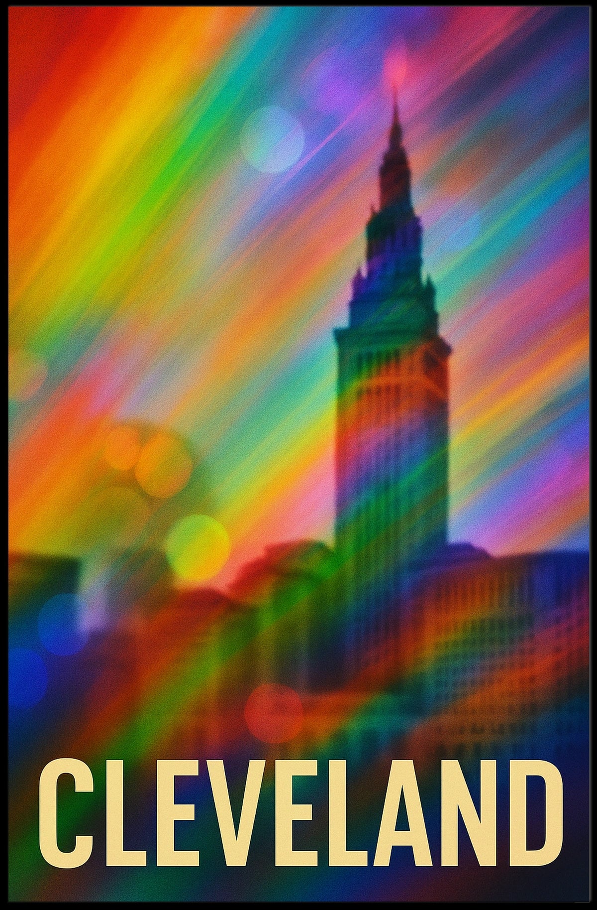 Cleveland Skyline Photography Realism Decor Lovers Poster