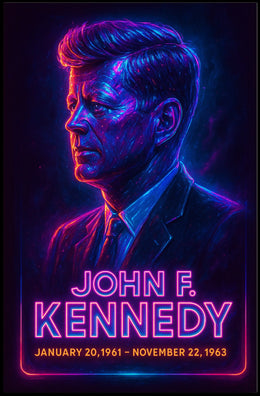 Kennedy Presidential Portrait Vintage Realism Poster
