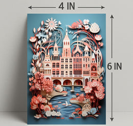Whimsical Cityscape In Bloom Poster
