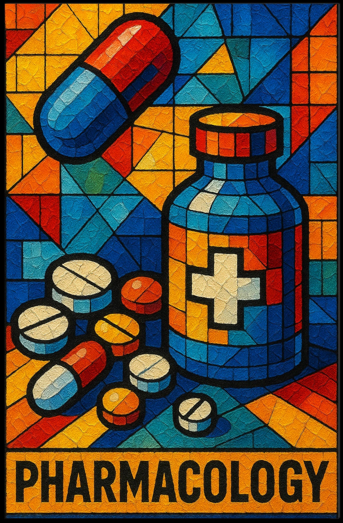 Pharmacology Mosaic Art Poster