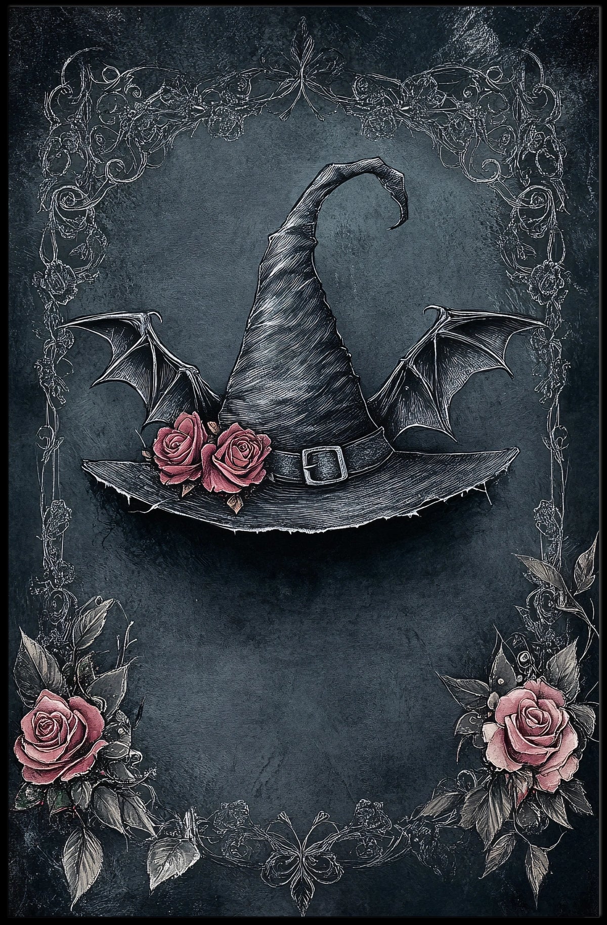 Mystical Witch's Hat Gothic Prose Art Poster