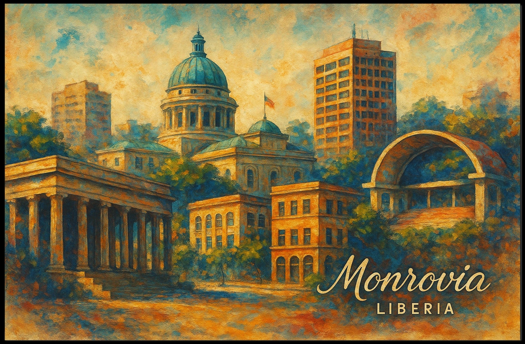 Monrovia Liberia Cityscape Photography Wanderlust Poster