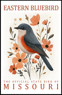 Eastern Bluebird Modern Art Poster for Home Decor