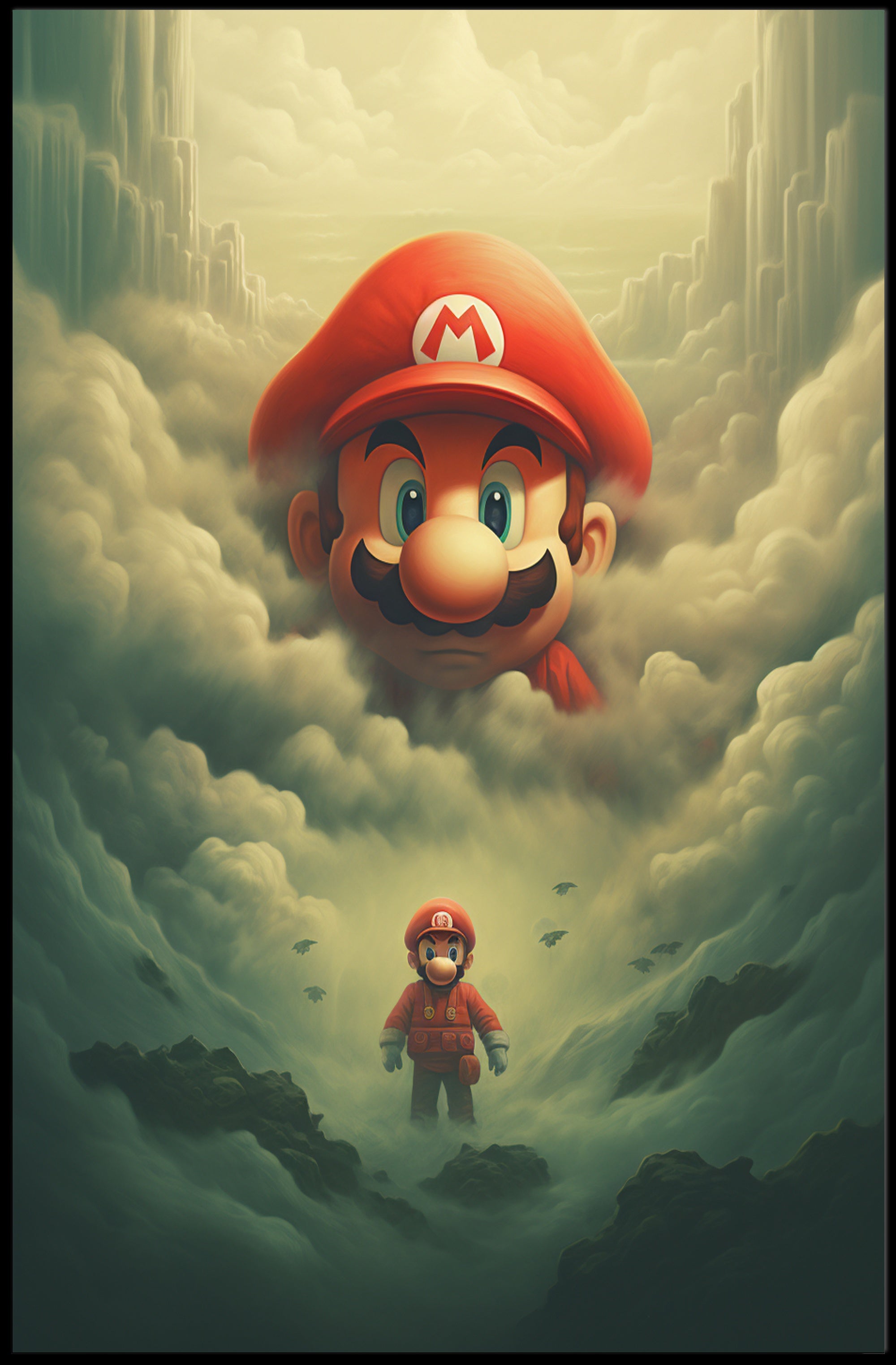 Mario In The Clouds Poster
