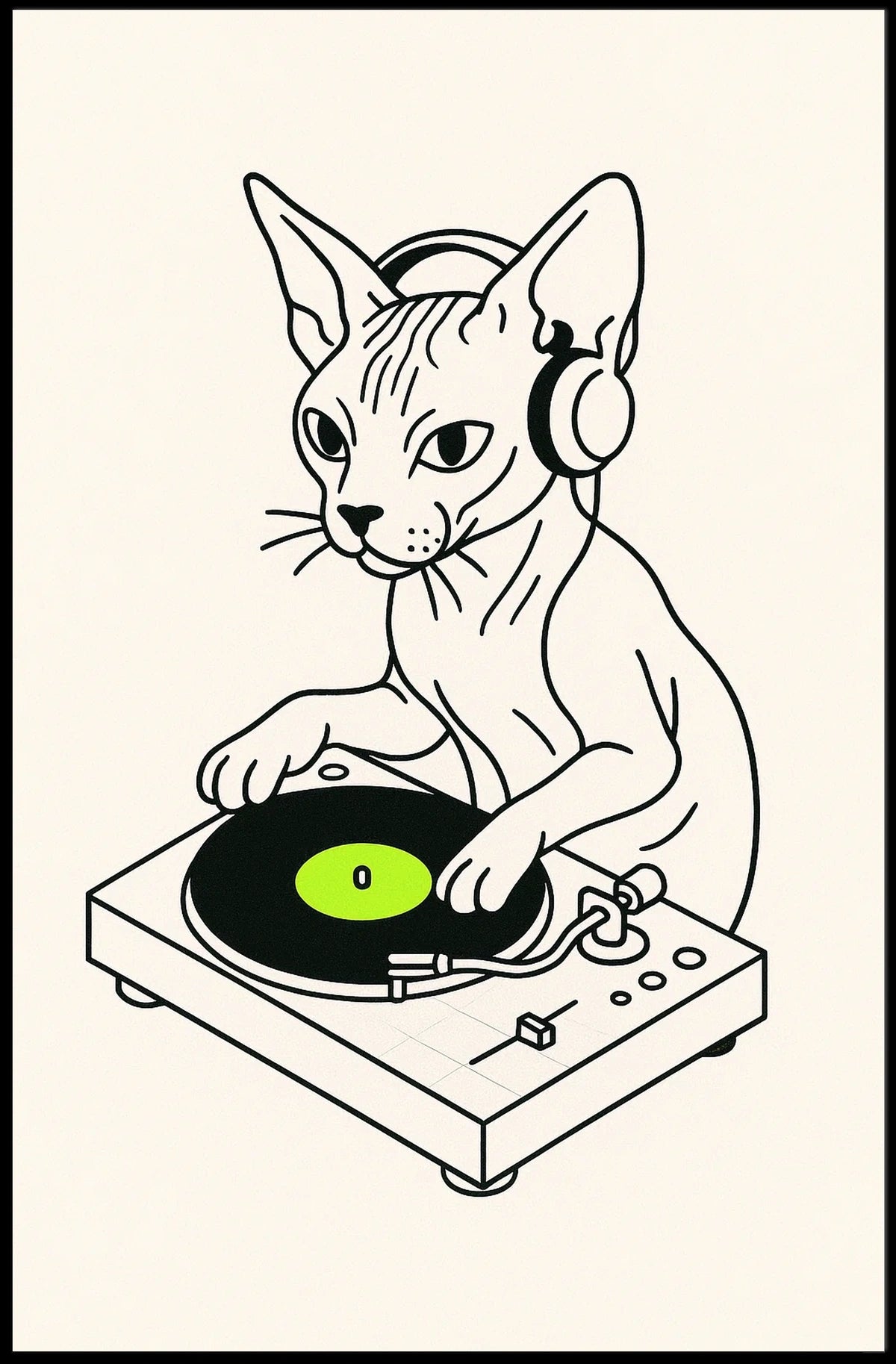 Dj Cat On The Decks Poster