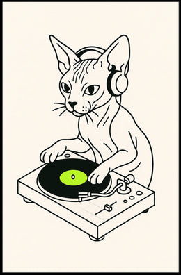 Dj Cat On The Decks Poster