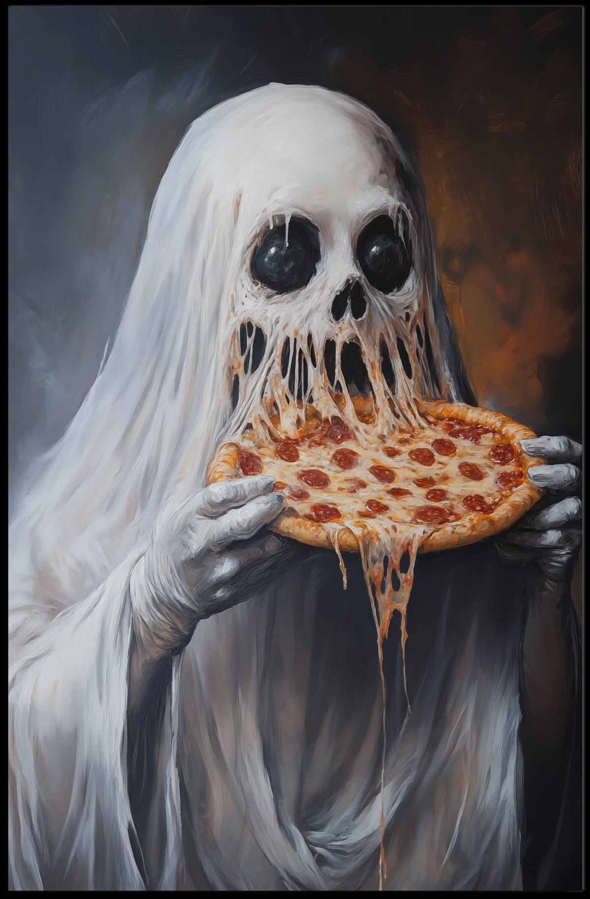 Ghostly Figure Surrealism Horror Humor Poster