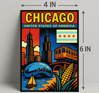 Vibrant Chicago Poster PosterGoat