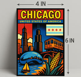 Vibrant Chicago Poster PosterGoat