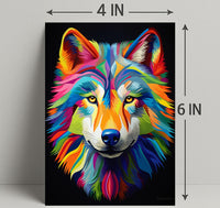 Vibrant Wolf Portrait Poster PosterGoat