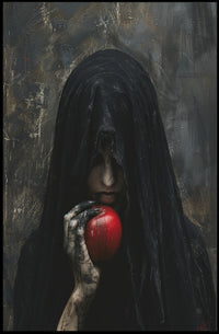 Mysterious Character with Red Apple Fantasy Poster PosterGoat