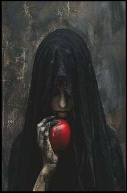 Mysterious Character with Red Apple Fantasy Poster PosterGoat