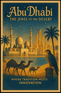 Abu Dhabi Vintage Travel Poster Tradition Meets Innovation