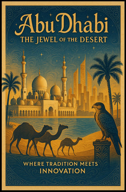 Abu Dhabi Vintage Travel Poster Tradition Meets Innovation