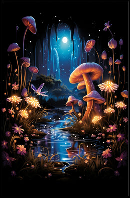 Enchanted Moonlit Garden Poster