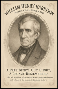 William Henry Harrison 9th President Sketch Poster Art Print PosterGoat