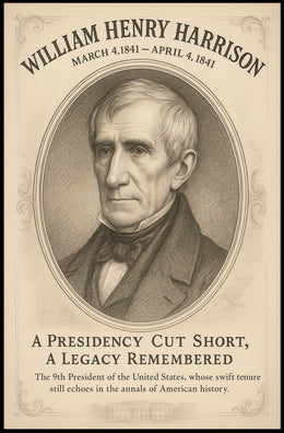 William Henry Harrison 9th President Sketch Poster Art Print PosterGoat