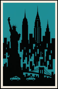 New York City Silhouette Poster Urban Wall Art Decor Gallery
