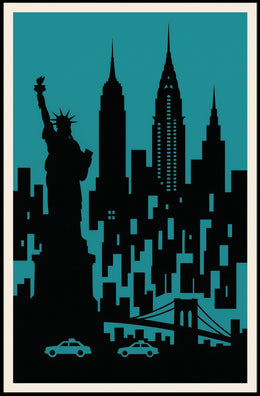 New York City Silhouette Poster Urban Wall Art Decor Gallery