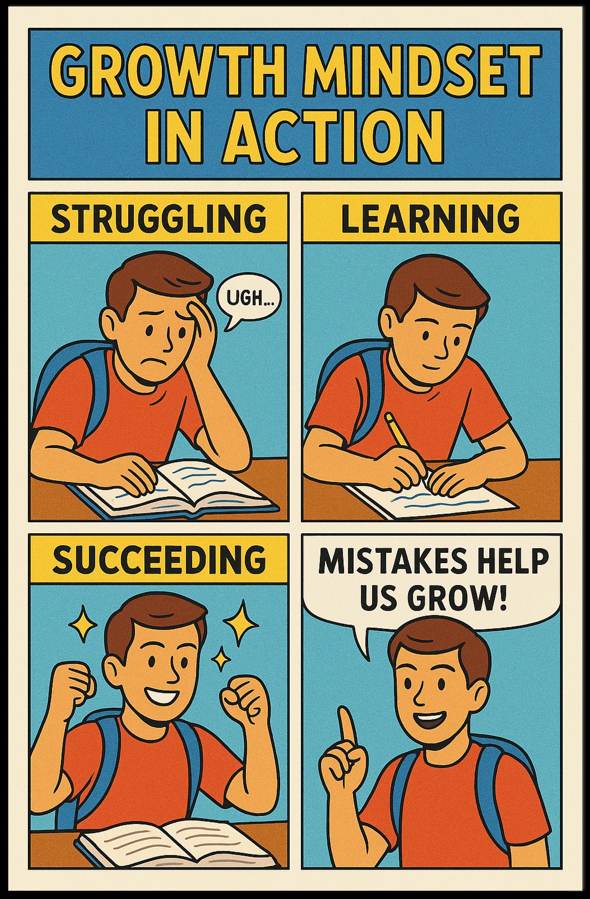 Growth Mindset in Action Poster PosterGoat