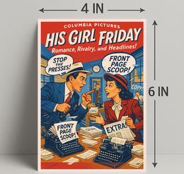 His Girl Friday A Classic Newsroom Comedy Poster PosterGoat