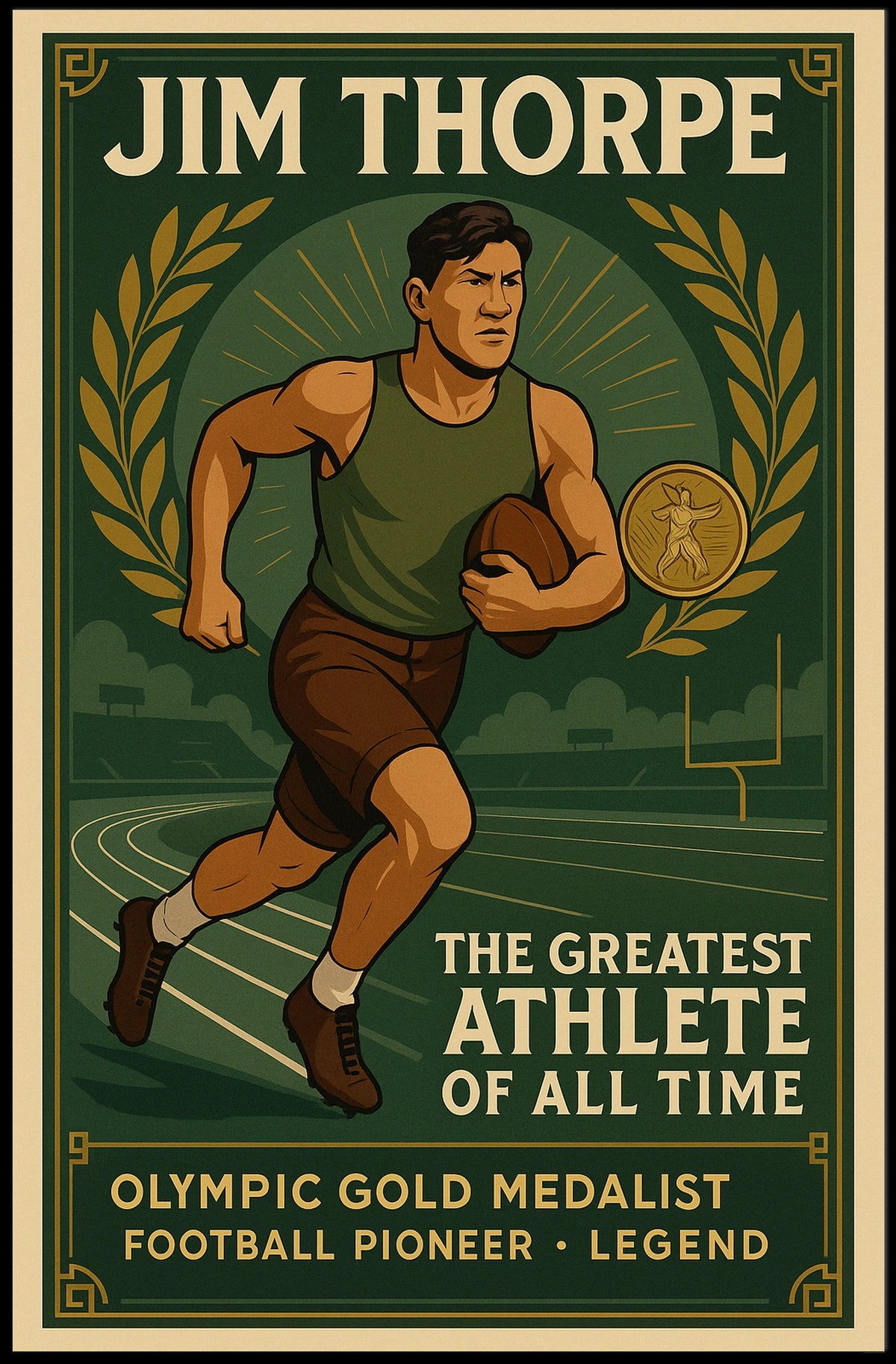 Jim Thorpe Legendary Athlete Tribute Poster