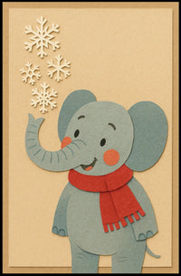 Winter Elephant Cheer Poster