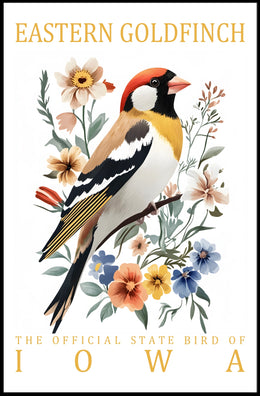 Eastern Goldfinch Iowa State Bird Art Poster